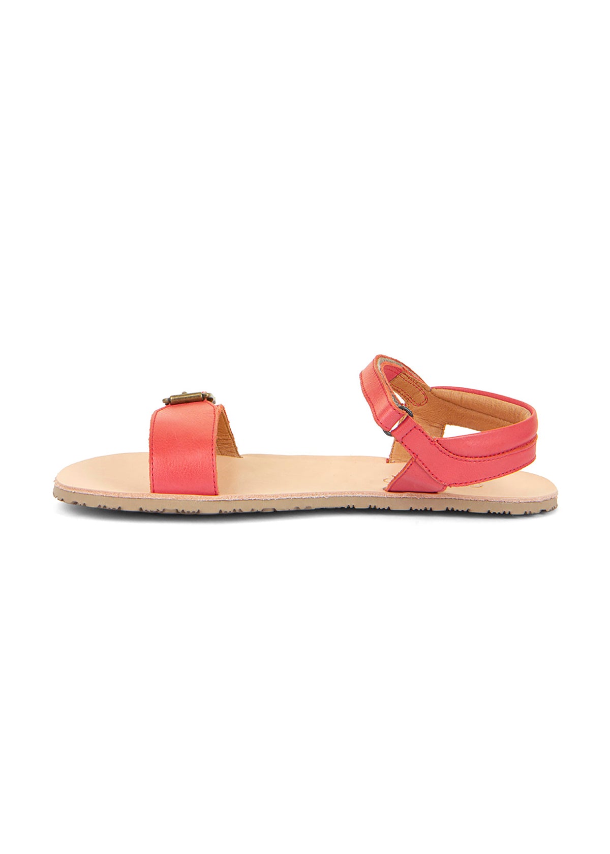 Barfotaskor, sandaler - Flexy Buckle, korallröd läder