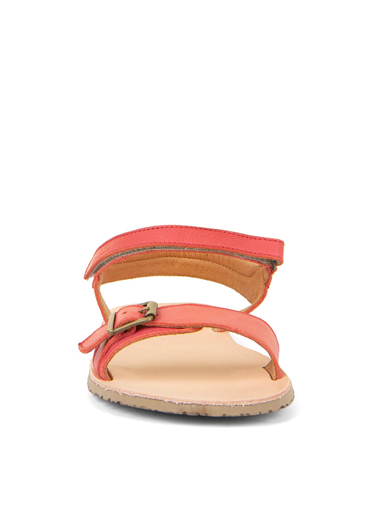 Barfotaskor, sandaler - Flexy Buckle, korallröd läder