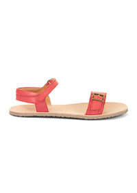 Barfotaskor, sandaler - Flexy Buckle, korallröd läder