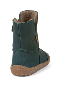 Barefoot shoes - leather winter boots, TEX Suede - petrol blue