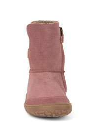 Barefoot shoes - leather winter boots, TEX Suede - pink