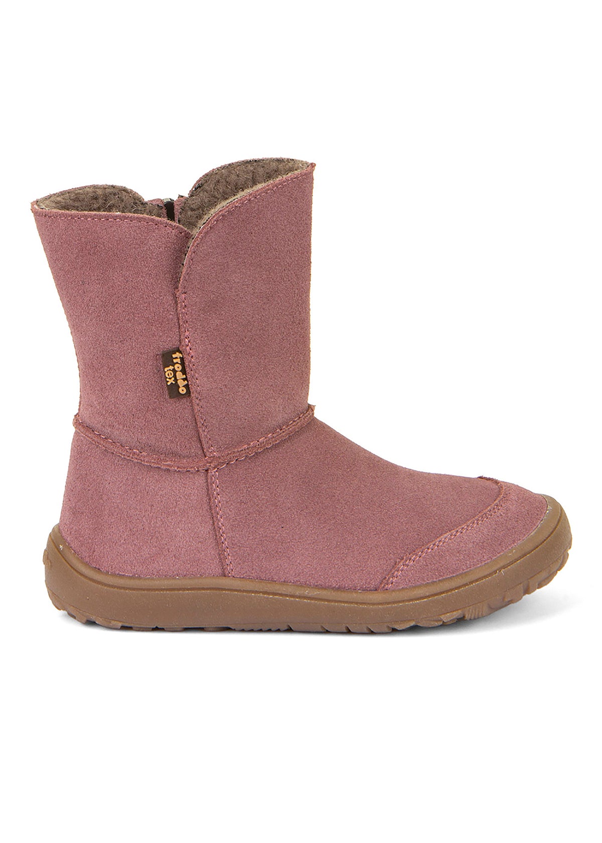 Barefoot shoes - leather winter boots, TEX Suede - pink