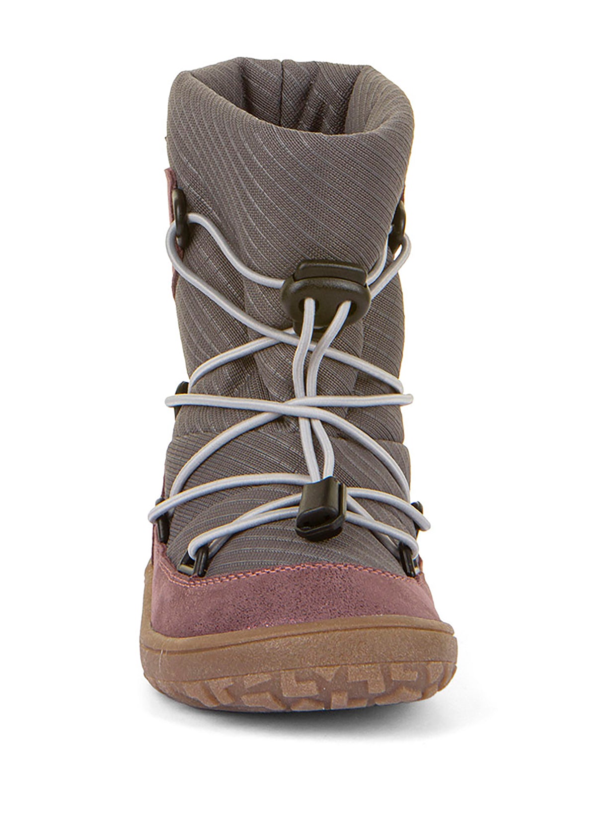 Barfotaskor - vinterstövlar, TEX Track Wool - glittrande rosa, gråa