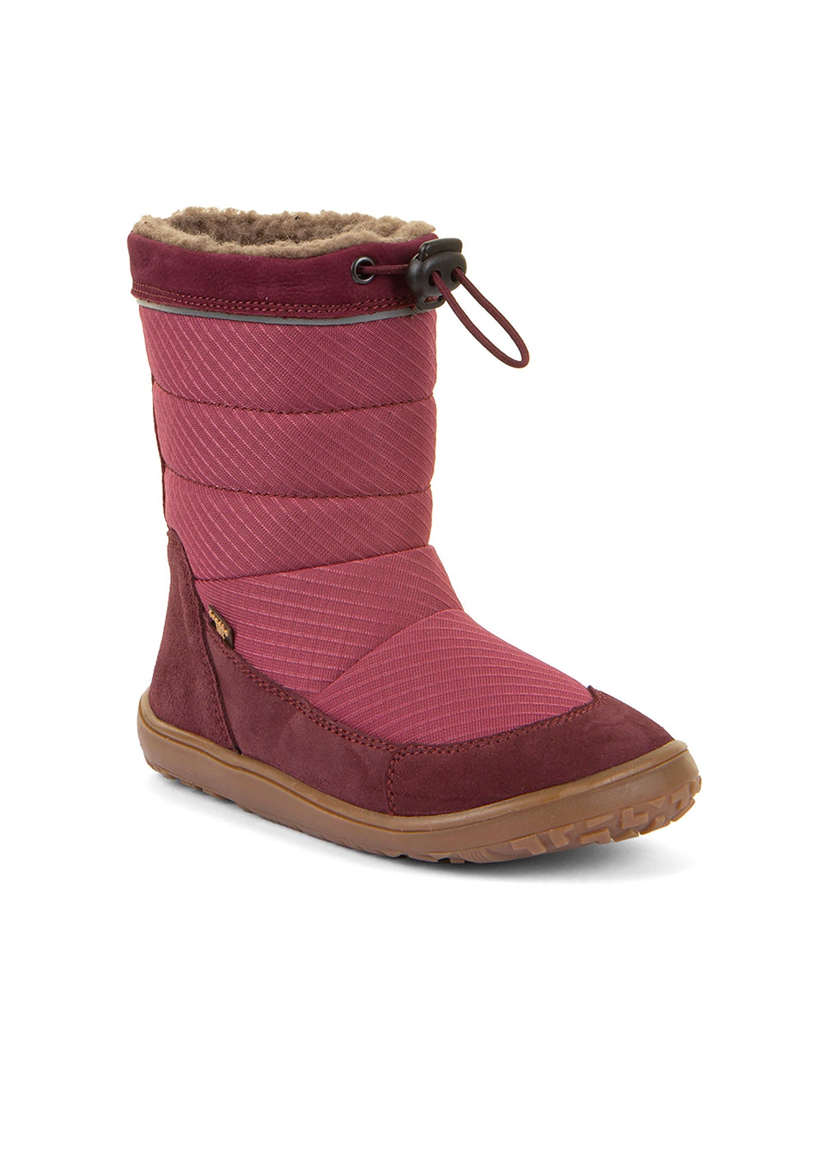 Barfotaskor - vinterkängor, Up TEX Snow Wool, mörkröd (Mindre storlekar 25–32)