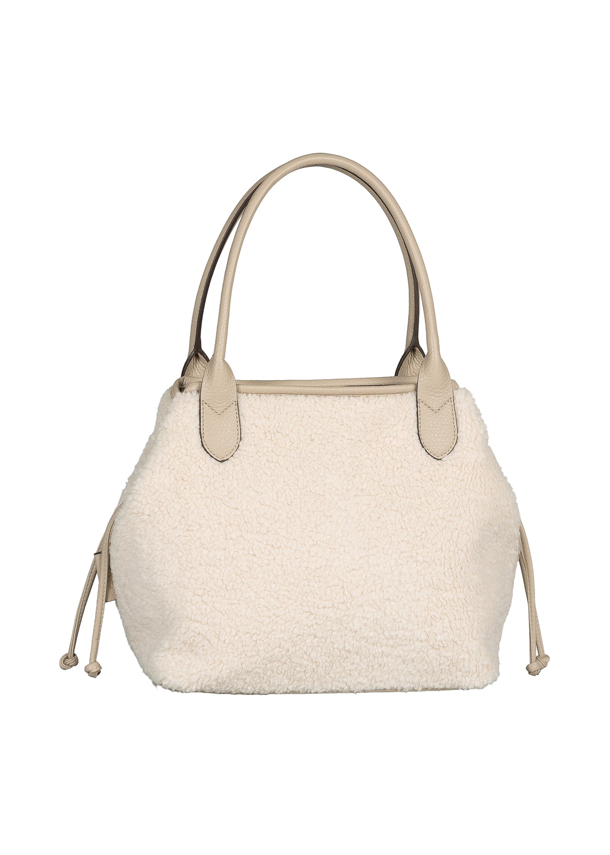 Women's handbag - light teddy fur, Granada Fur Zip Shopper