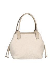 Women's handbag - light teddy fur, Granada Fur Zip Shopper