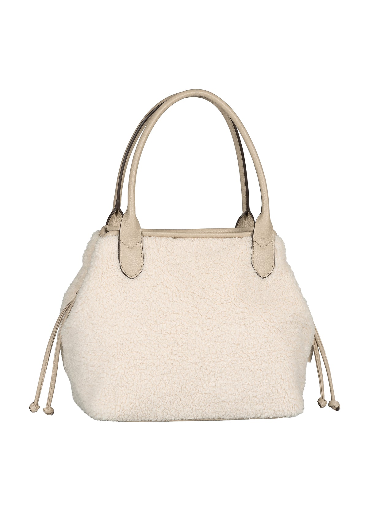 Women's handbag - light teddy fur, Granada Fur Zip Shopper