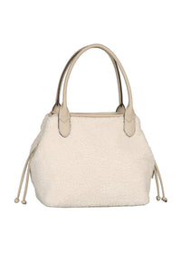 Women's handbag - light teddy fur, Granada Fur Zip Shopper