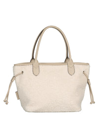 Women's handbag - light teddy fur, Granada Fur Zip Shopper