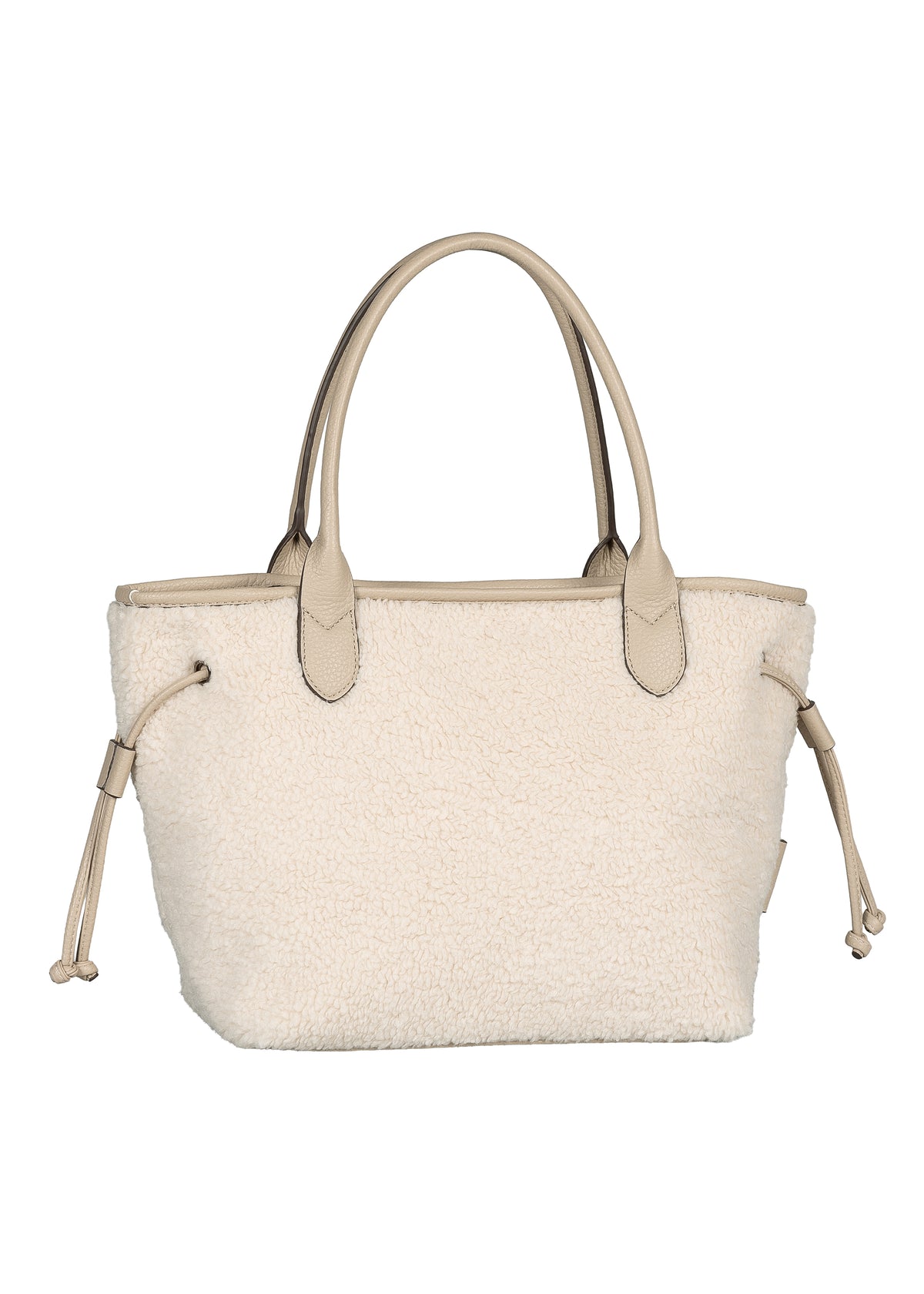 Women's handbag - light teddy fur, Granada Fur Zip Shopper