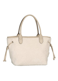 Women's handbag - light teddy fur, Granada Fur Zip Shopper