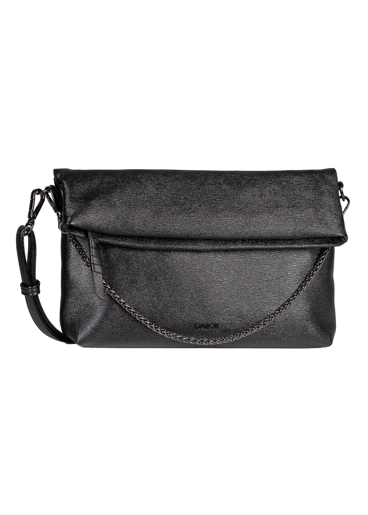 Women's evening bag - metallic black, Hava Cross Bag