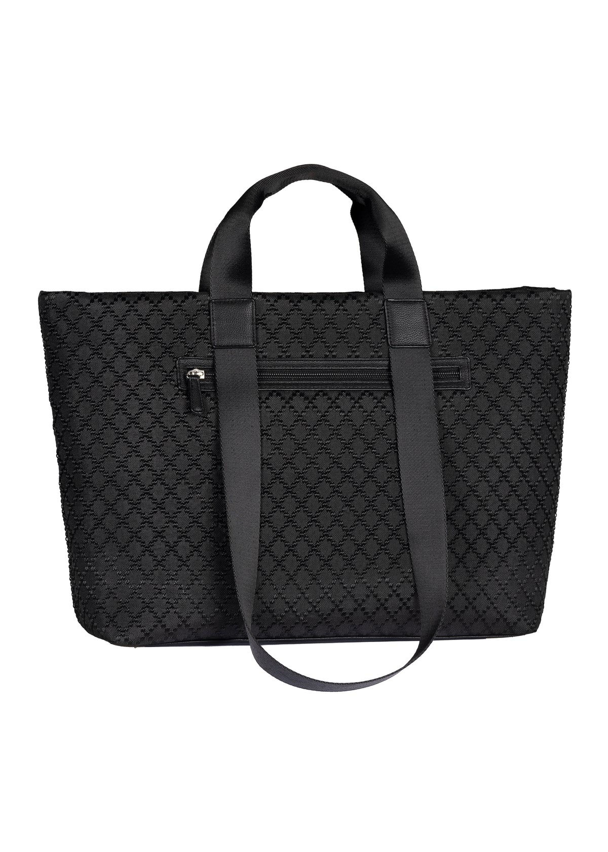 Women's handbag - black textile, Helmea Zip Shopper