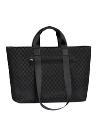 Women's handbag - black textile, Helmea Zip Shopper