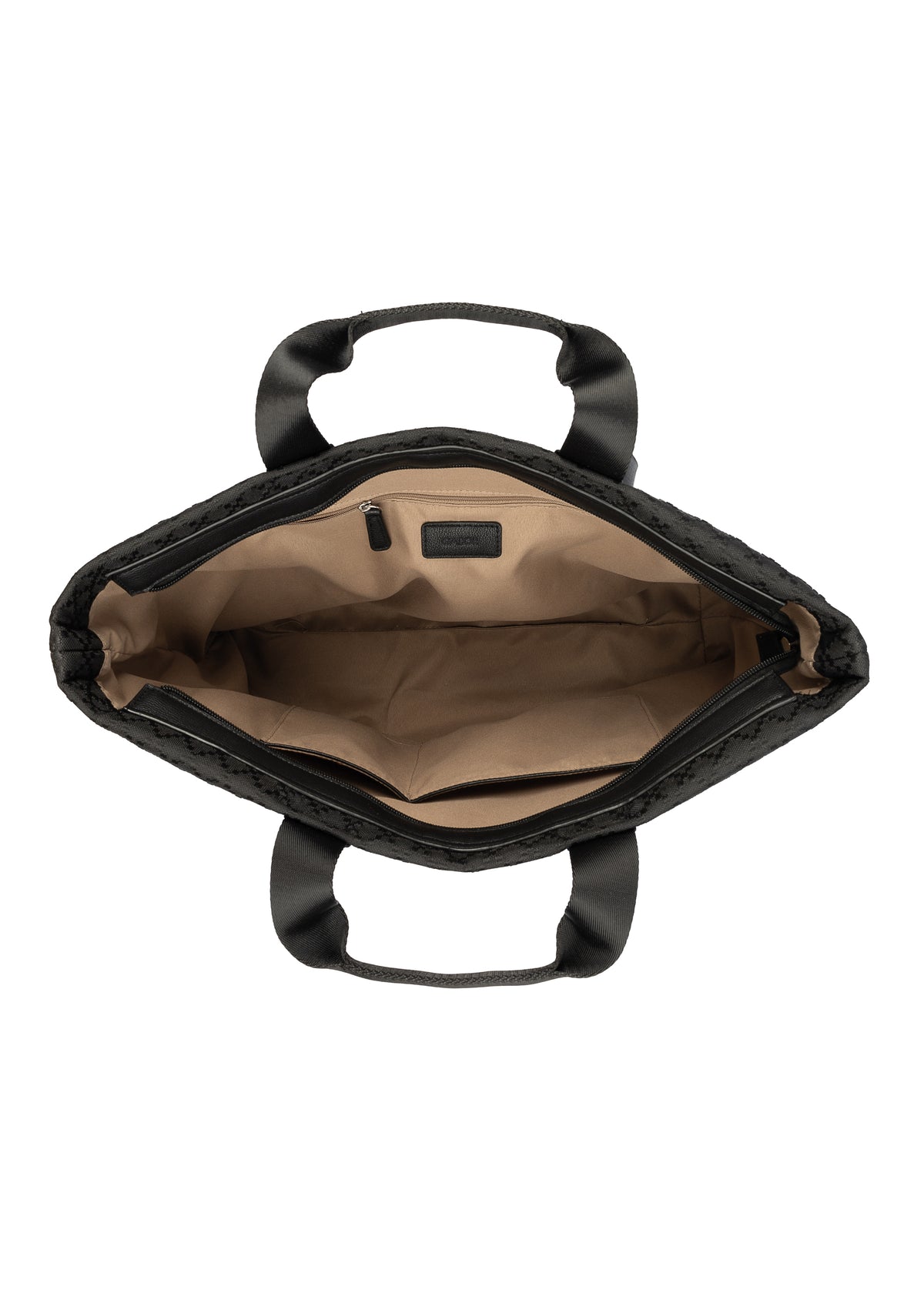 Women's handbag - black textile, Helmea Zip Shopper