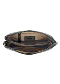 Women's small bag - black, leopard-print shoulder strap, Linda Clutch
