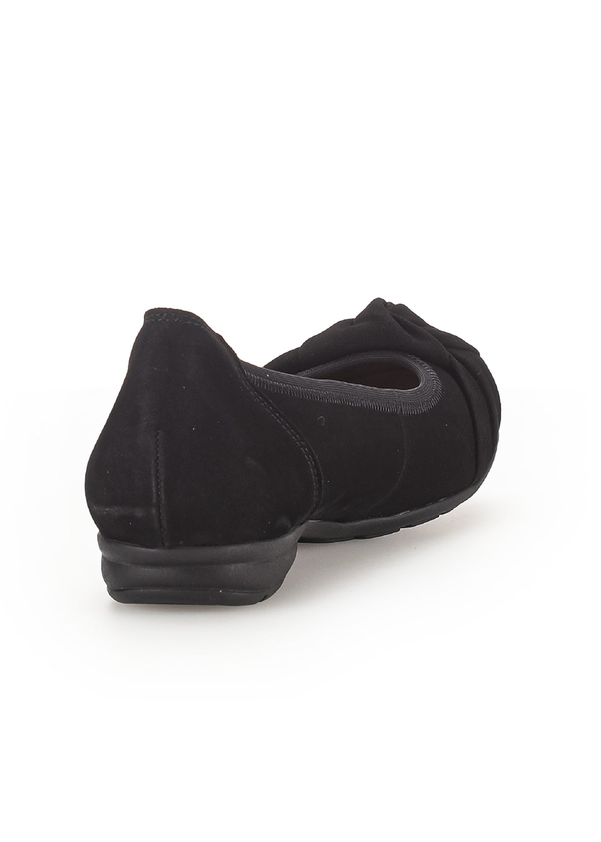 Ballet flats - black leather, bow decoration