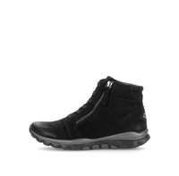Ankle boots with two zippers – black leather, Rollingsoft