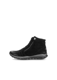 Ankle boots with two zippers – black leather, Rollingsoft