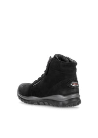 Ankle boots with two zippers – black leather, Rollingsoft
