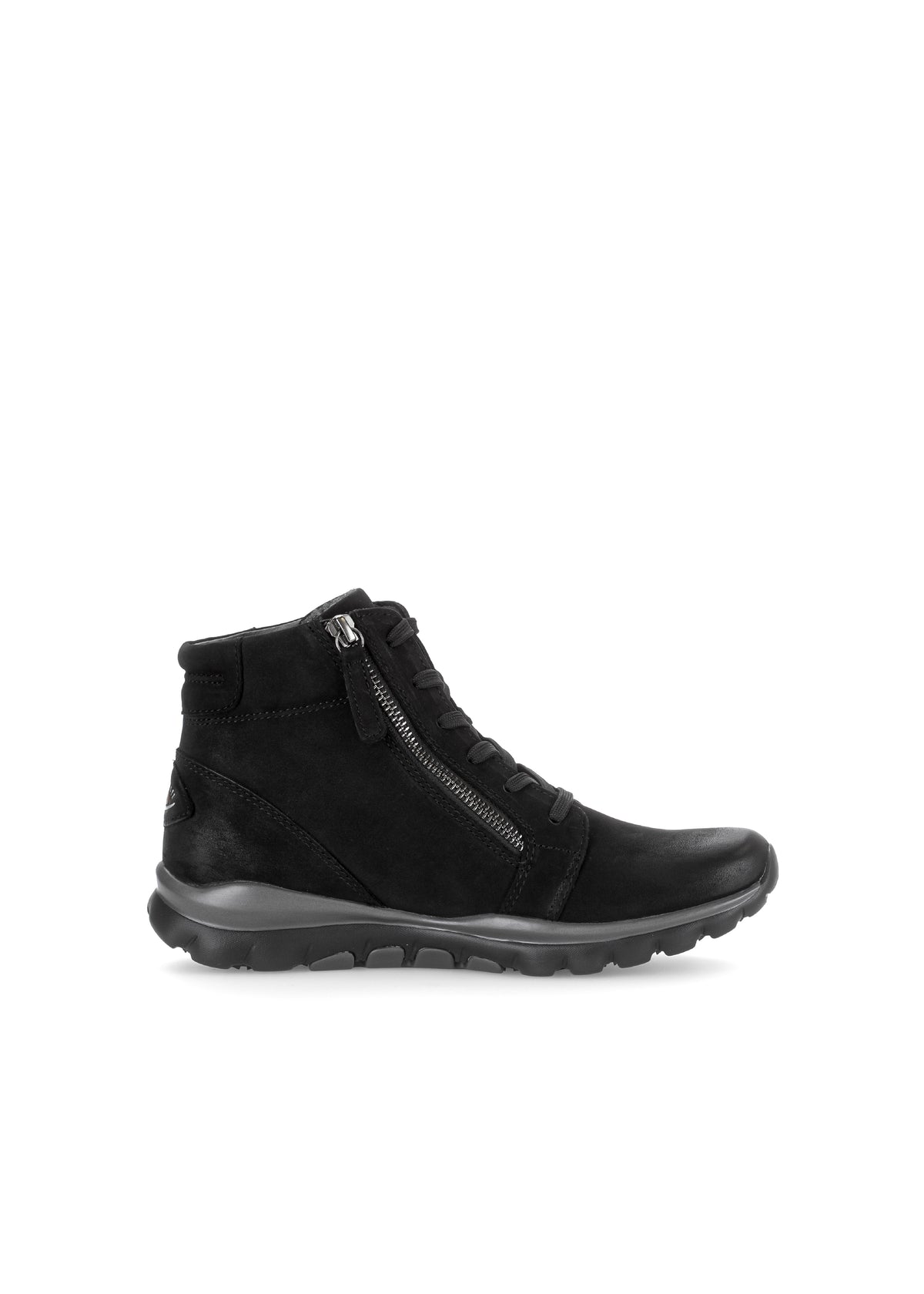 Ankle boots with two zippers – black leather, Rollingsoft
