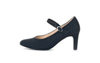 High heels with ankle strap - black glitter