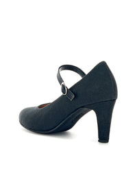 High heels with ankle strap - black glitter