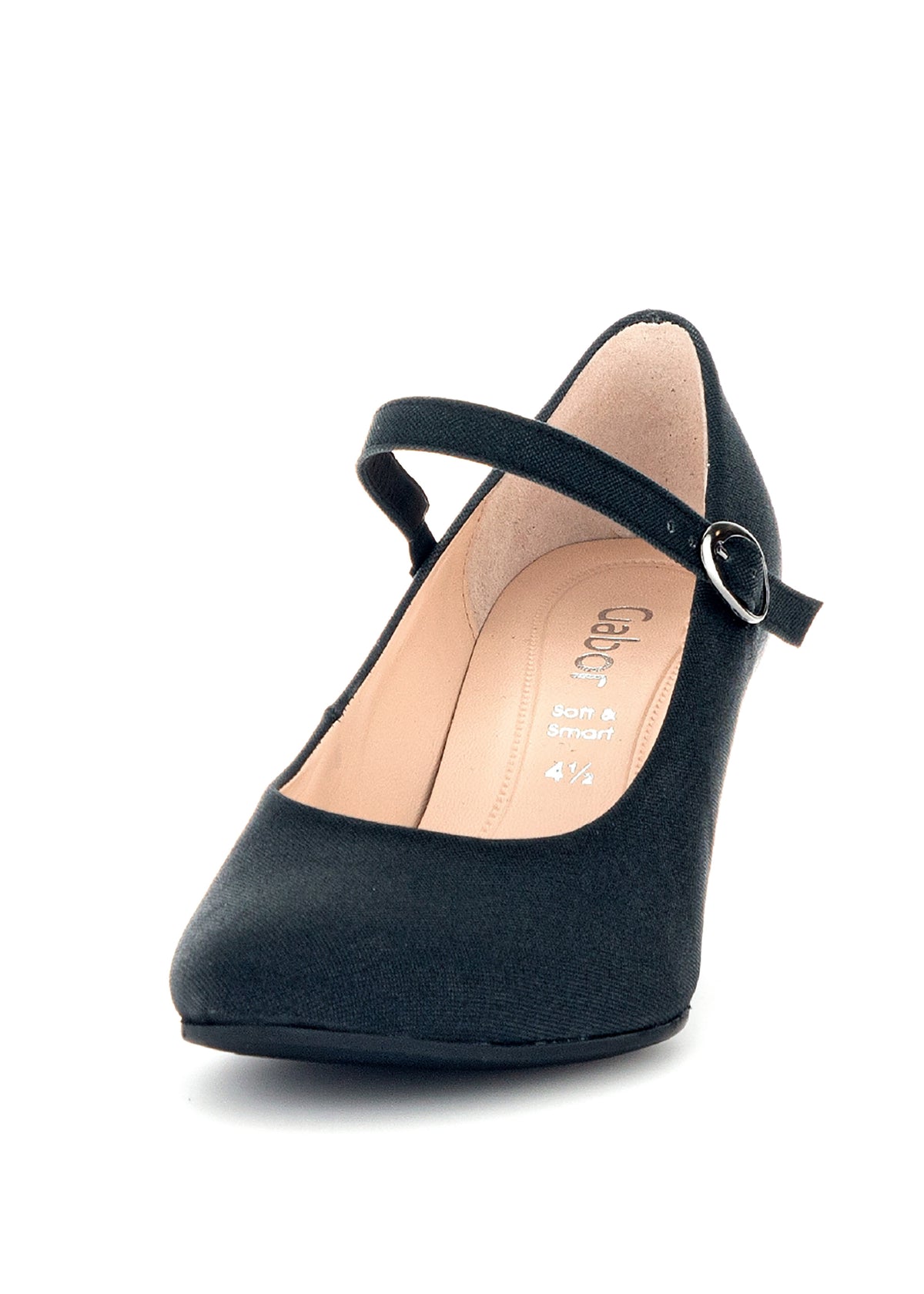 High heels with ankle strap - black glitter