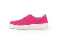 Sneakers med tjock sula - rosa mockaläder, elastiska band