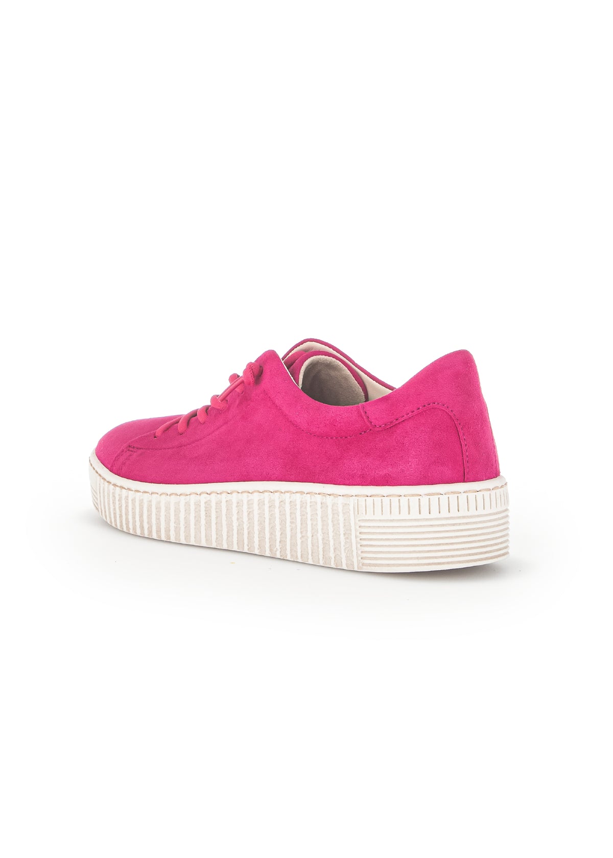 Sneakers med tjock sula - rosa mockaläder, elastiska band