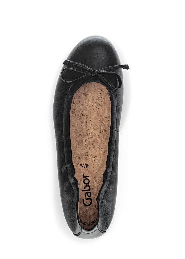 Bow ballerinas - black leather