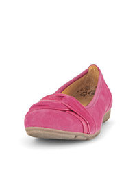 Ballerinaskor - rosa nubuckläder, knutdekoration