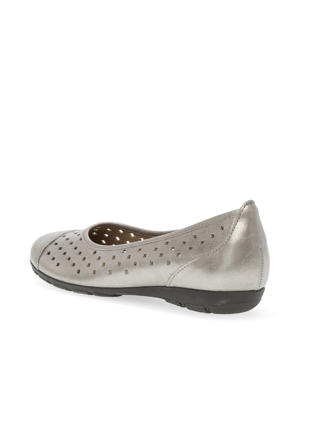 Ballet flats - shining platinum, perforated pattern