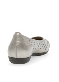 Ballet flats - shining platinum, perforated pattern