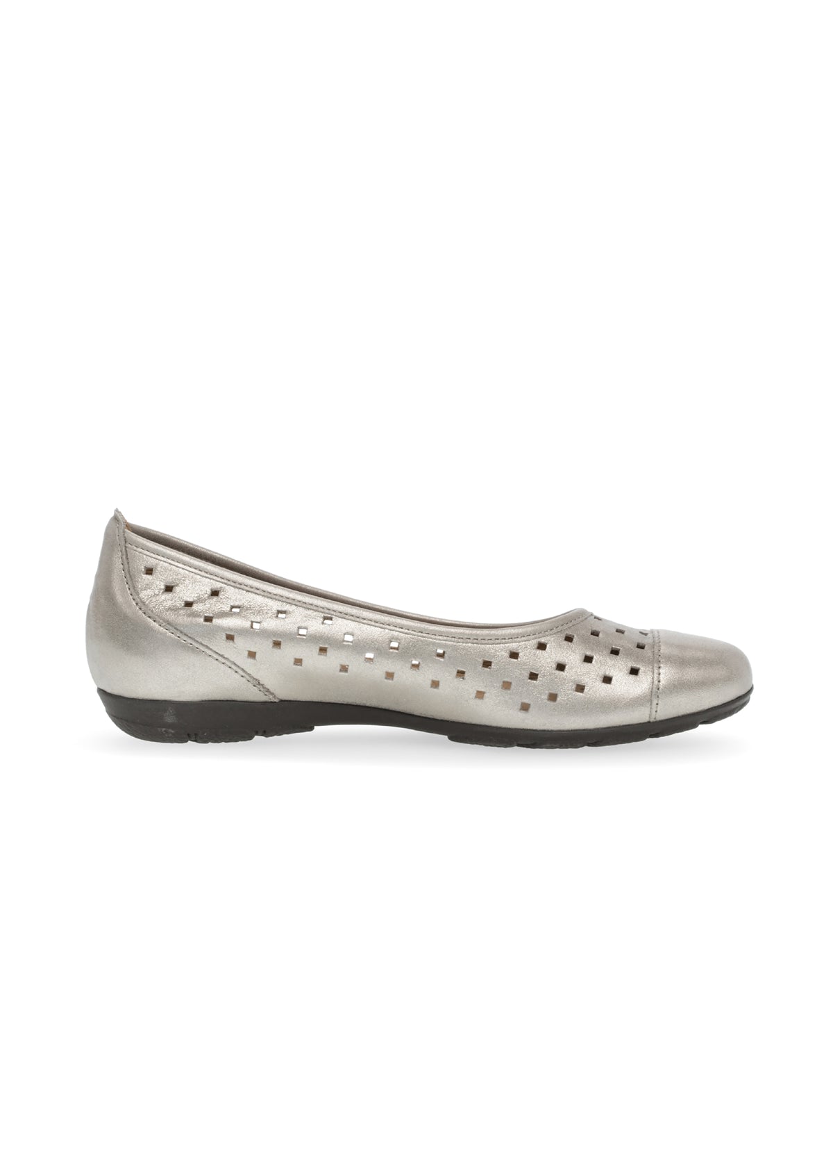 Ballet flats - shining platinum, perforated pattern