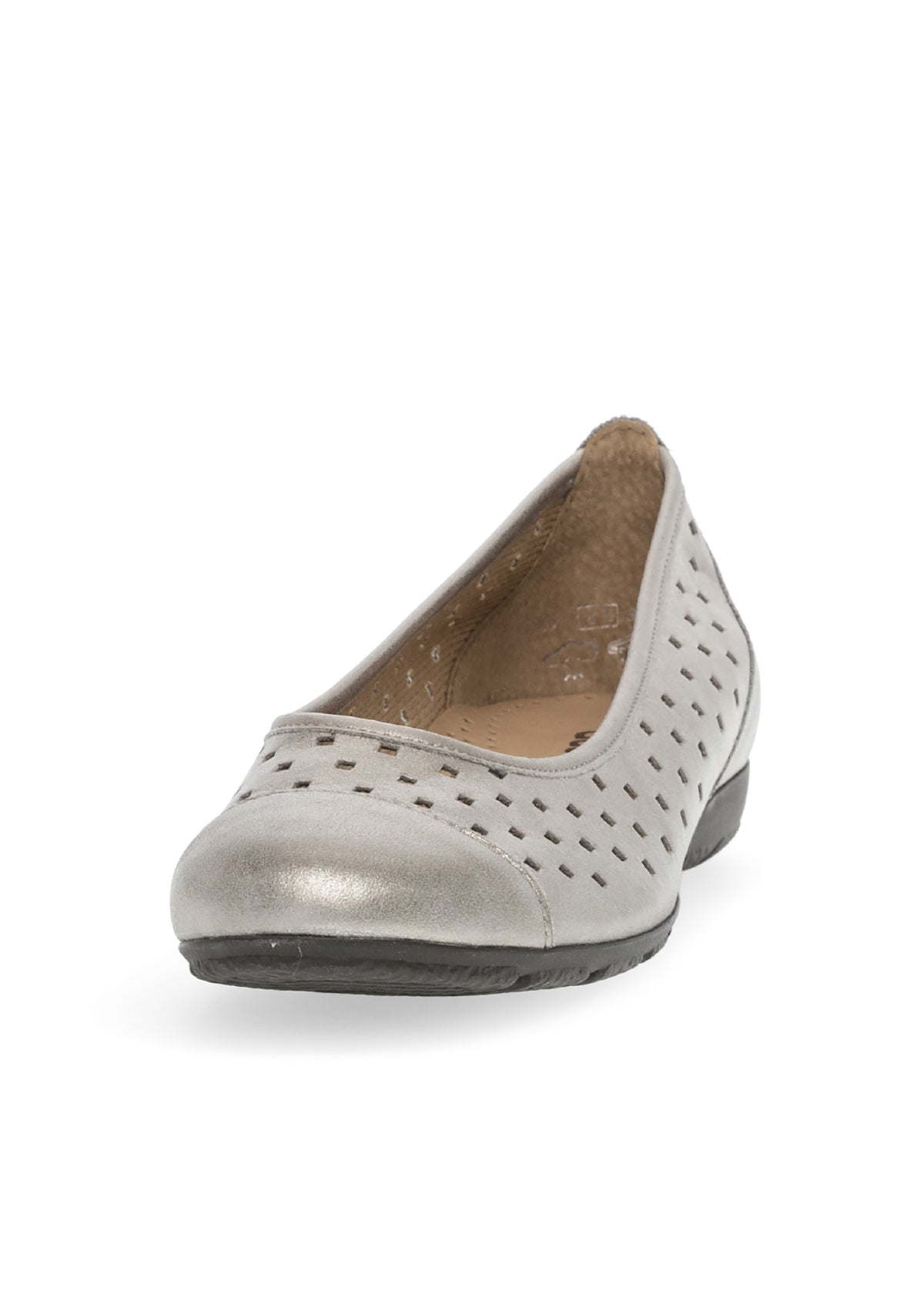 Ballet flats - shining platinum, perforated pattern