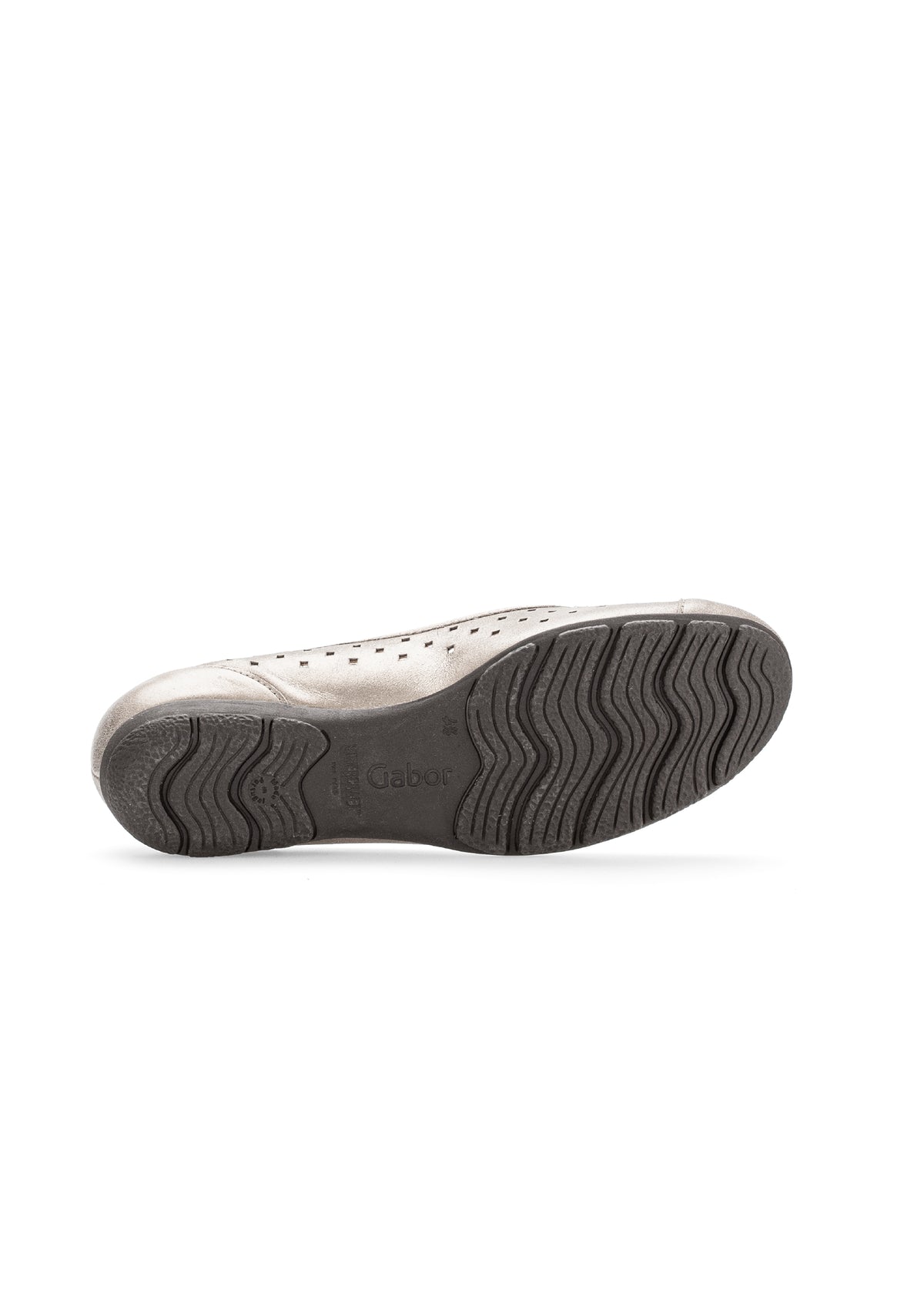 Ballet flats - shining platinum, perforated pattern