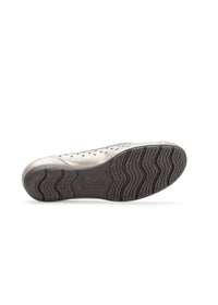 Ballet flats - shining platinum, perforated pattern