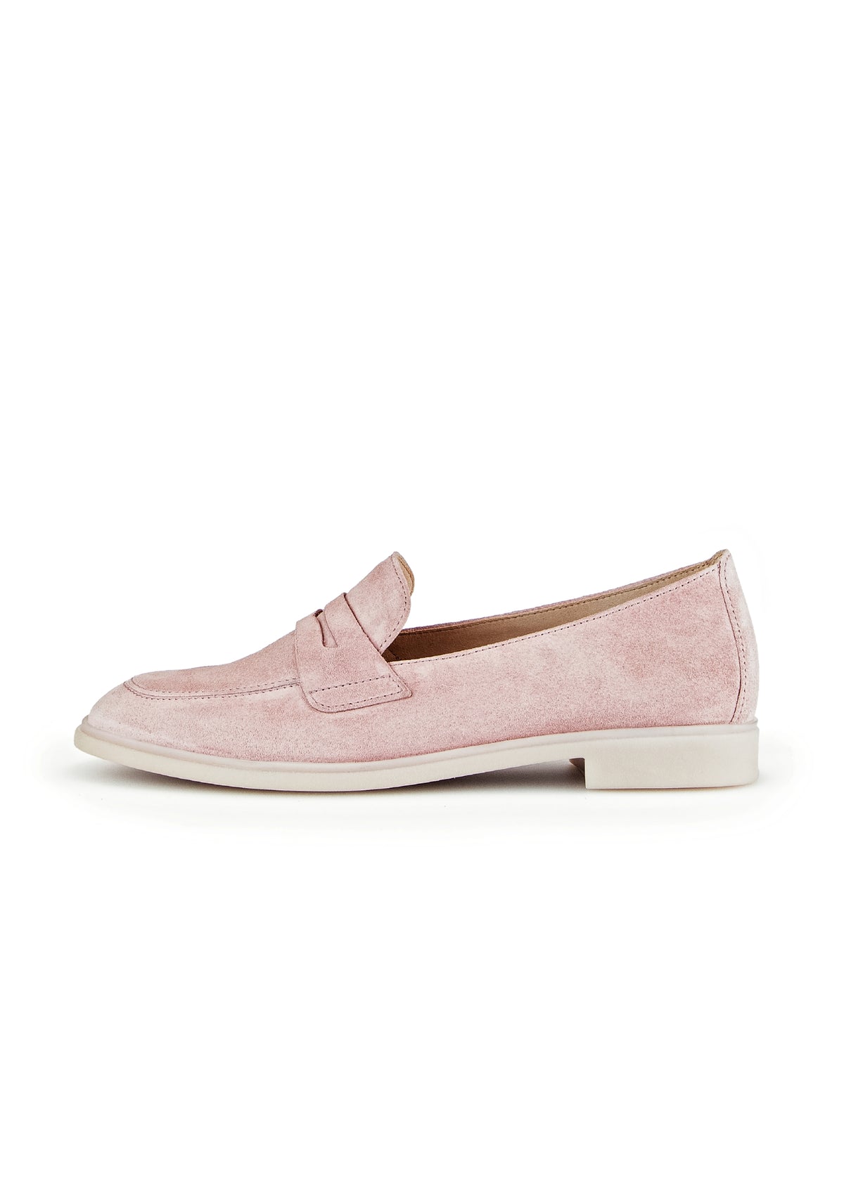 Loafers - light pink suede leather, leather loafer strap