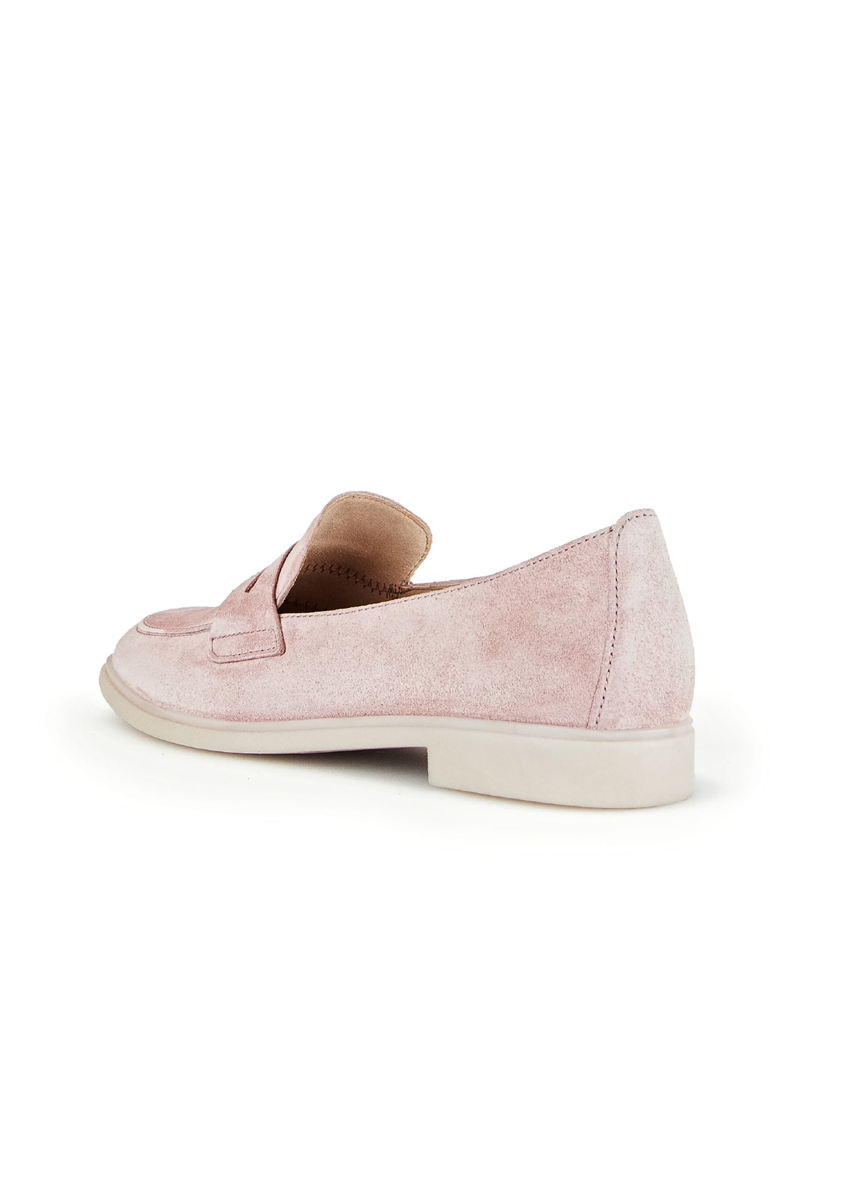 Loafers - light pink suede leather, leather loafer strap