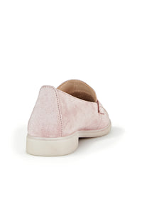 Loafers - light pink suede leather, leather loafer strap