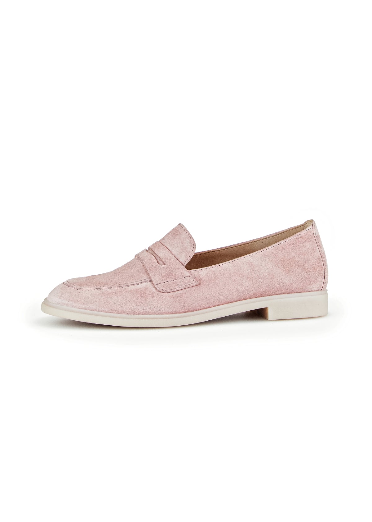 Loafers - light pink suede leather, leather loafer strap