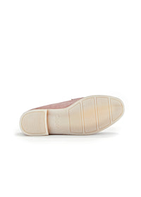 Loafers - light pink suede leather, leather loafer strap