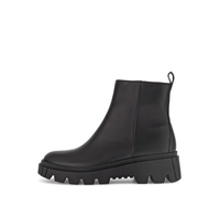 Strapless ankle boots with combat sole - black leather