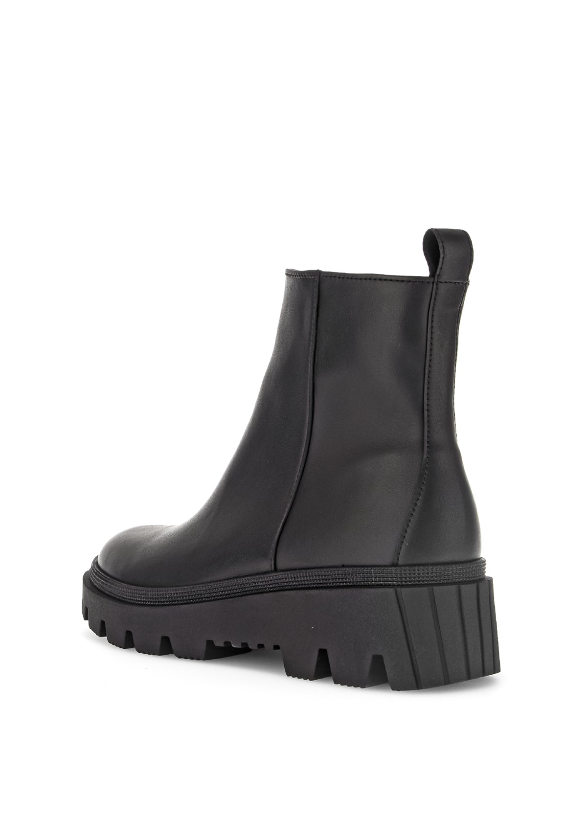 Strapless ankle boots with combat sole - black leather
