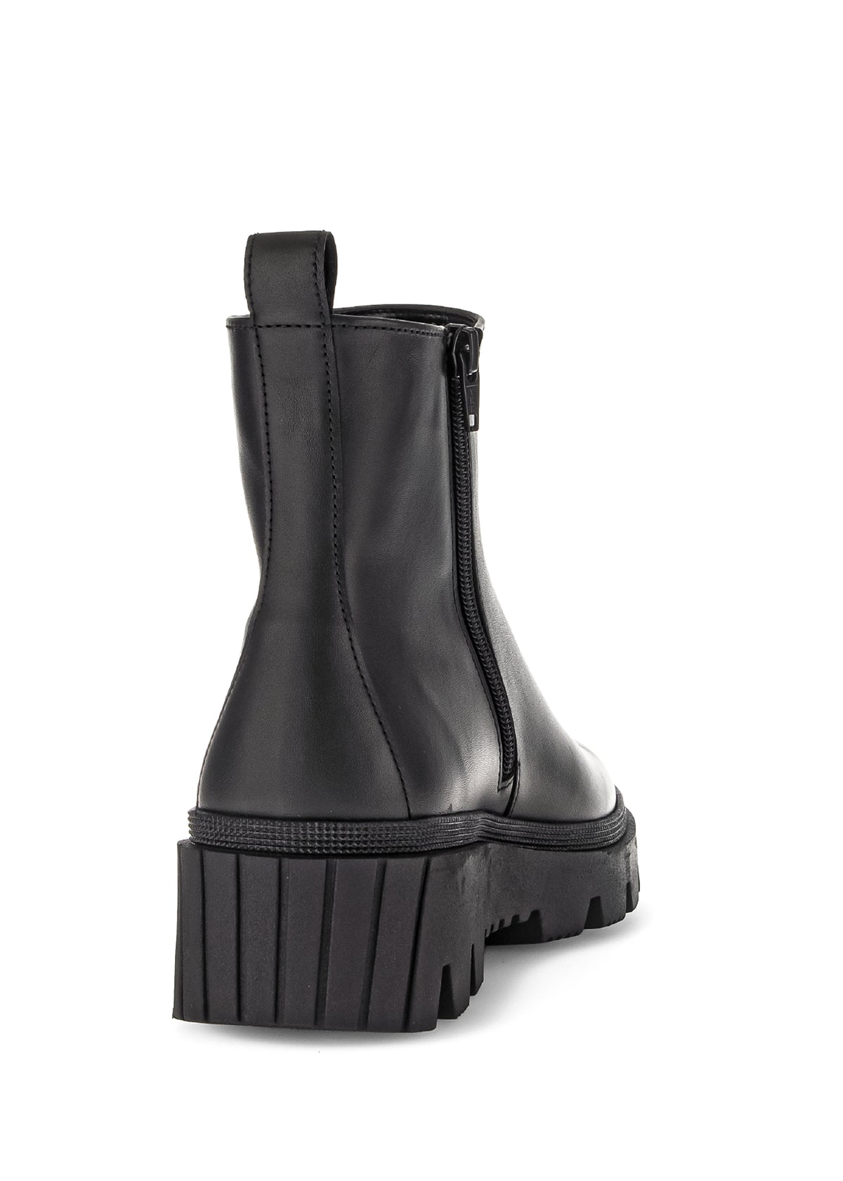 Strapless ankle boots with combat sole - black leather