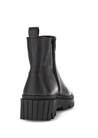 Strapless ankle boots with combat sole - black leather