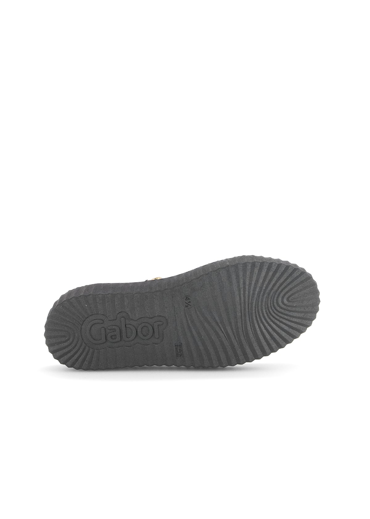 Sneakers with thick soles - black patent leather, golden bumblebees