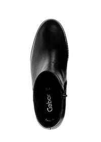 Strapless ankle boots with wedge heel - black leather
