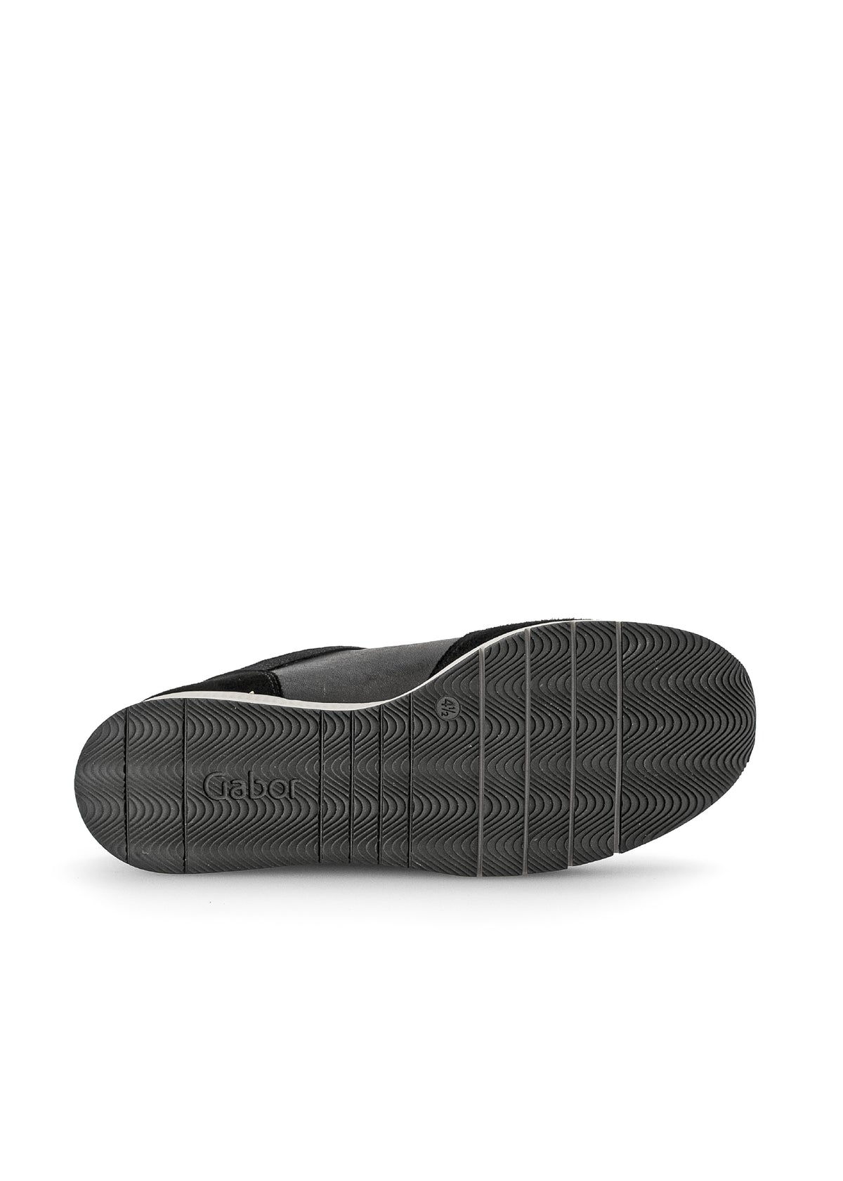 Sneakers with white wedge sole - black leather